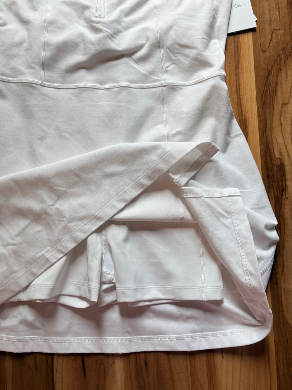 Beyond Yoga Move Up White Zip-Front Athletic Mini Dress Built in Shorts Medium - Picture 8 of 12